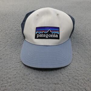 Patagonia Trucker Hat Mesh Cap Blue Logo Snapback Adjustable Outdoor